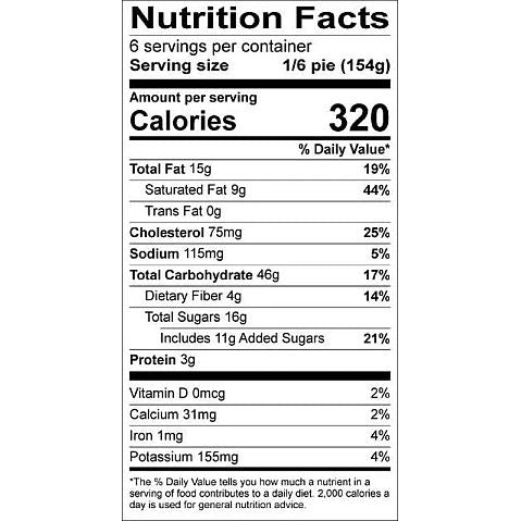 Gluten-Free Threeberry Pie Nutrition Facts