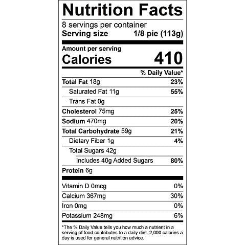 Gluten-Free Key Lime Tart Nutrition Facts