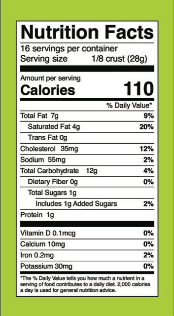 Pie Dough Nutrition Facts